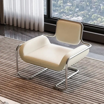 Single Chair Special-shaped Chair Nordic Designer Medieval Stainless Steel Light Luxury Minimalist Living Room Reception Leisure
