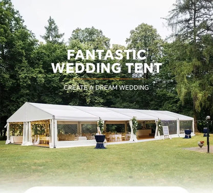 Aluminum White PVC Wedding Party Tent, Inner Ceiling Liner, Anniversary Outdoor Marquee for 500‑Person Banquet,Event Gathering
