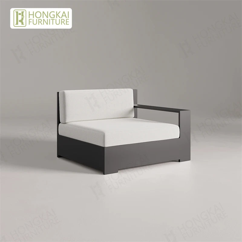 Garden Hotel Outdoor Aluminum Sofa Set Metal Patio Furniture Sofa and Coffee Table Set