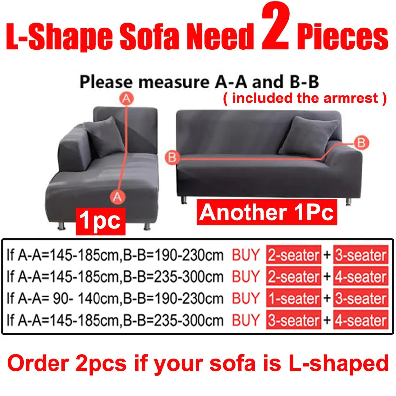 Elegant Stretchable Sofa Cover with Skirt for 1/2/3/4 Seater Soft Velvet Non-Slip Elastic Luxury Solid Color