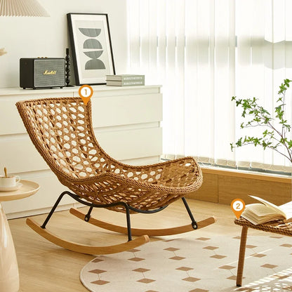 AA  Rocking Chair Adult Recliner Home Lazy Leisure Chair Single-Seat Sofa Chair