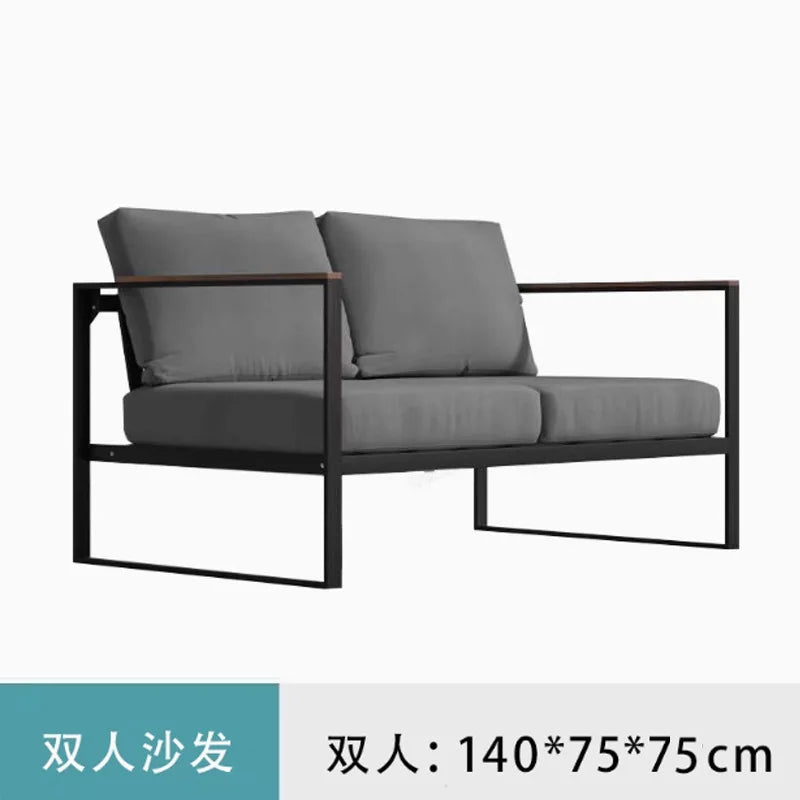 Customized outdoor leisure sofa cafe aluminum alloy lazy sofa coffee table hotel garden balcony villa furniture