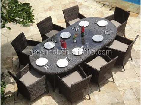 Outdoor Dining Room Furniture Glass Dining Table and Chairs