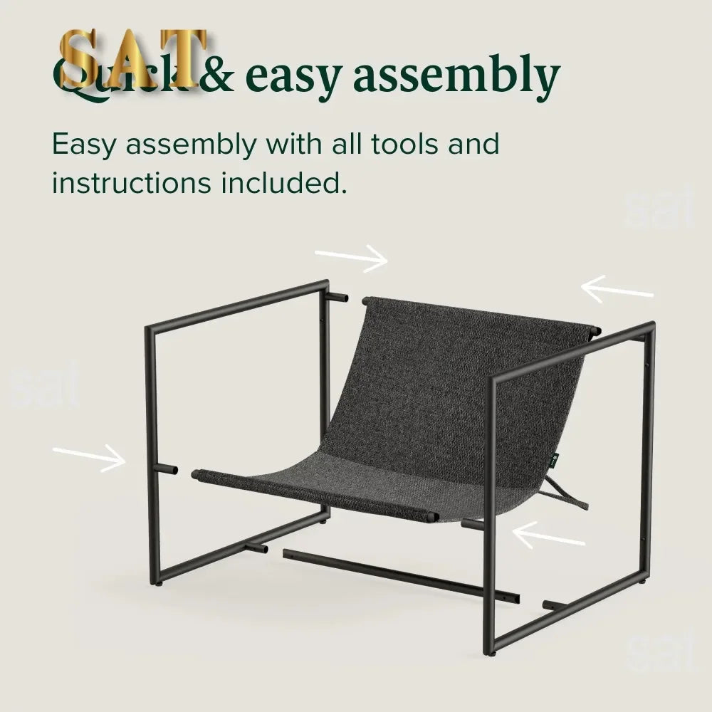 jz Aidan Metal Framed Sling Accent Chair