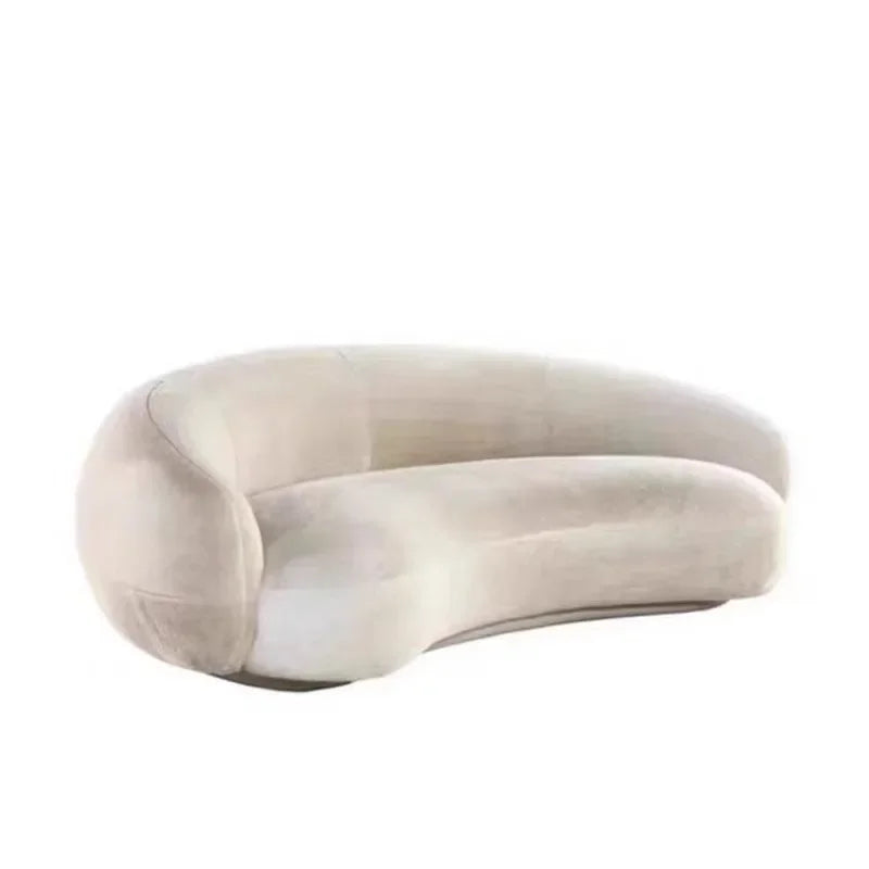 Italian minimalist sofa, curved cashew nuts, comfortable small apartment light luxury
