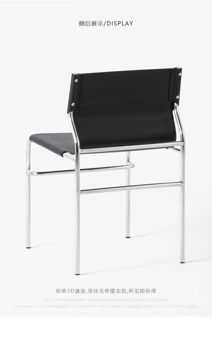 Italian Simple Saddle Chair, Bauhaus Design Dining Chair, Stainless Steel Backrest Chair, Wholesale Available, Home Furniture