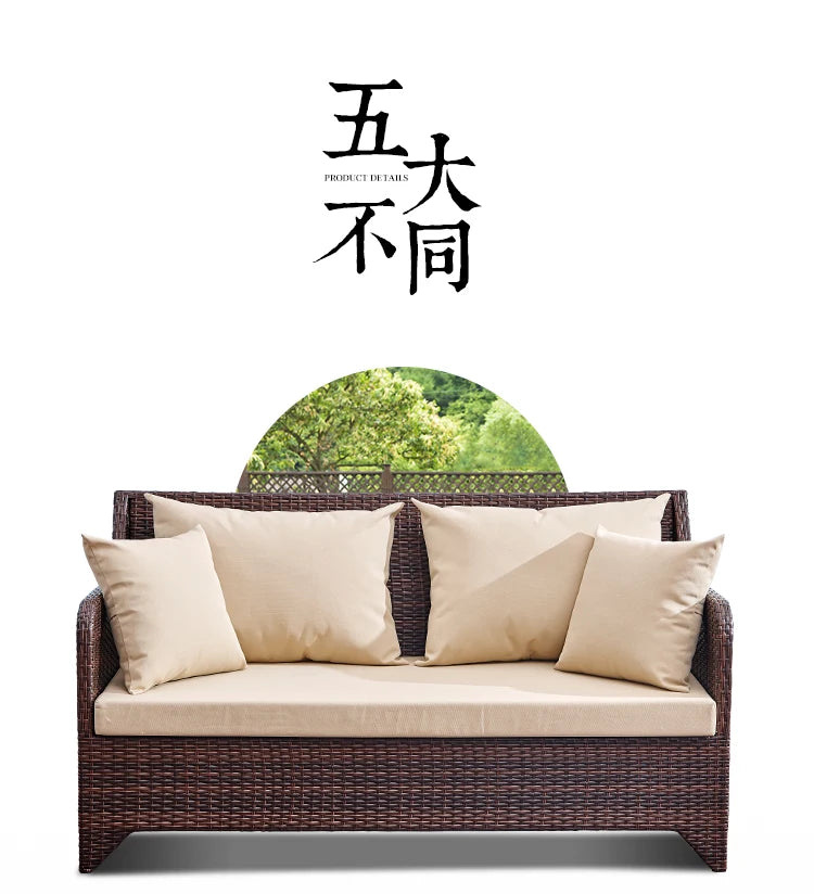 Wicker outdoor imitation rattan leisure living room courtyard balcony furniture sales office outdoor display negotiation sofa