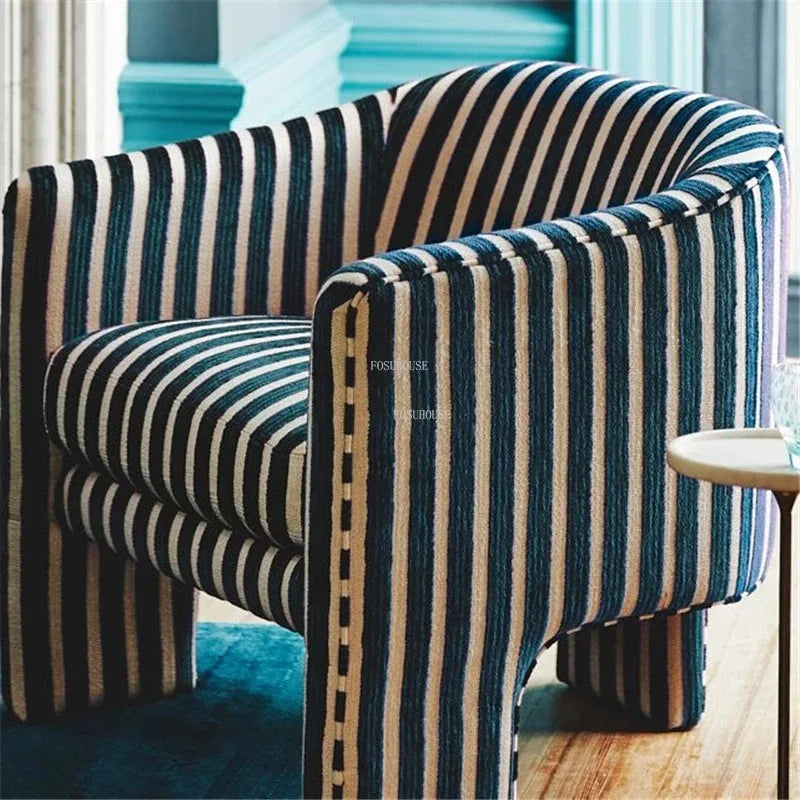 Leisure Fabric Living Room Chairs Designer Lazy Recliner French Living Room Furniture Home Balcony Coffee Shop Backrest Armchair