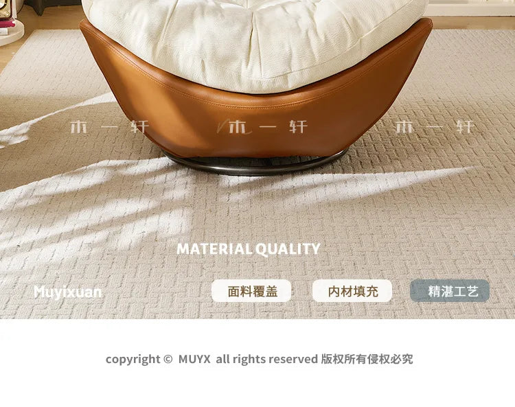 Medieval Style Rotating Nest Chair for Living Room Balcony Home Decor Luxury Fabric Lazy Leisure Single Sofa Chair