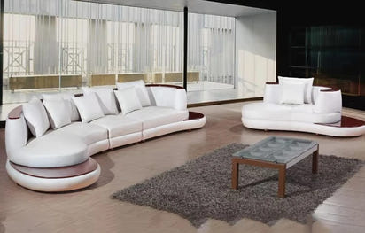 Modern Simple Design Corner Leather Sofa Set for Drawing Room Hot Sale Genuine Leather Furniture for Apartment Use