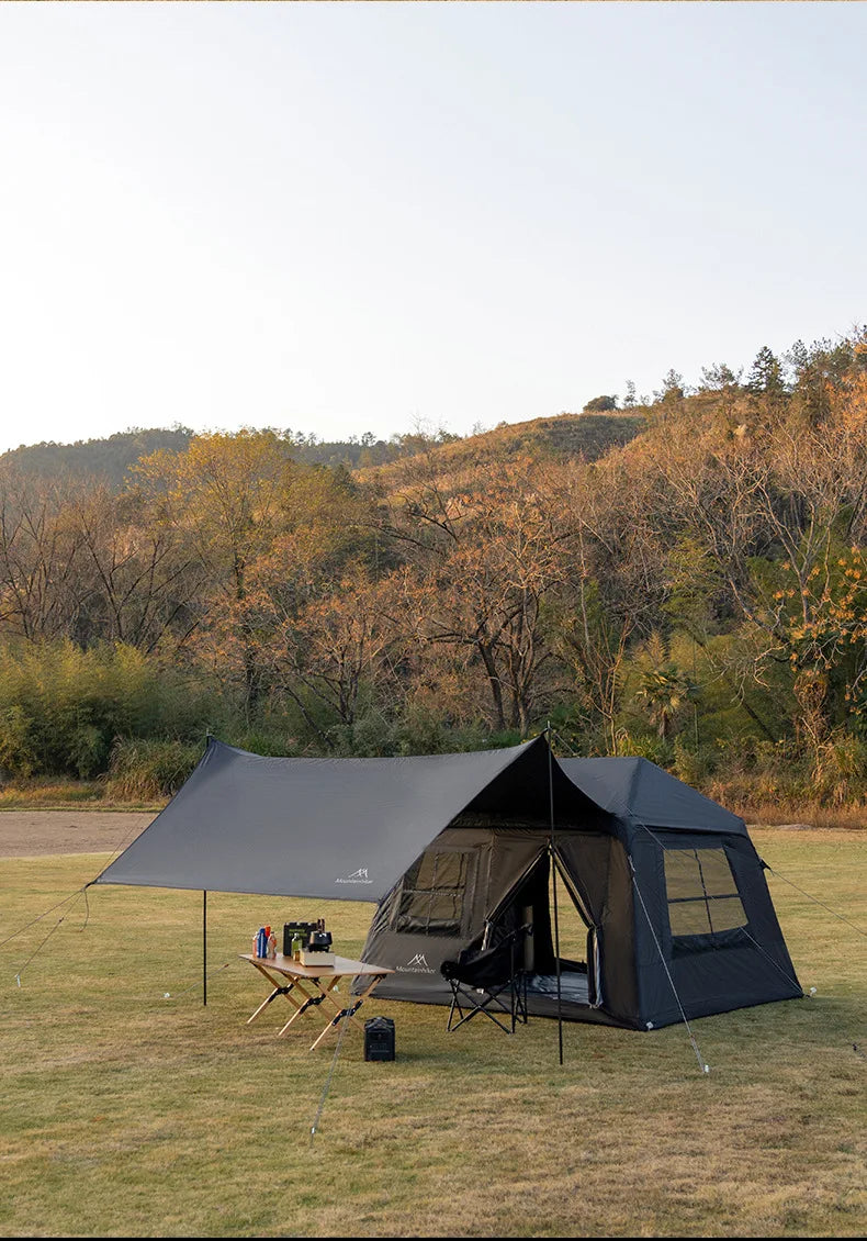 MOUNTAINHIKER 4-6 Person Outdoor Camping Manual Inflation Tent Anti-UV Shade Waterproof Air Tent Hiking Quick Open Beach Fishing