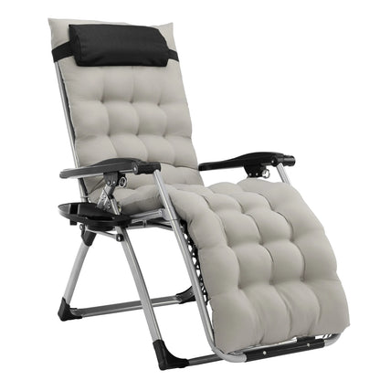 Infinity Zero Gravity Chair with Pad, Patio Chairs with Pillow and Utility Tray Adjustable Folding Recliner for Deck,Patio,Beach