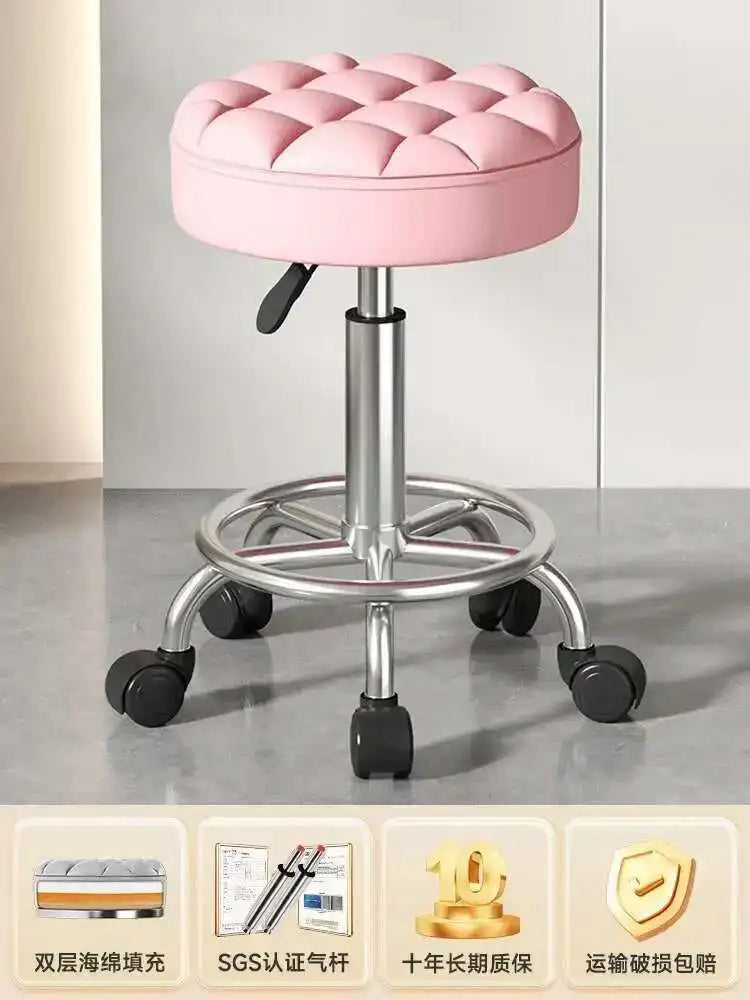 Beauty Chair Specifically Designed for Beauty Salon Adjustable Rotating Pulley Hair Salon Round Stool Tabouret A Roulette 원형의자