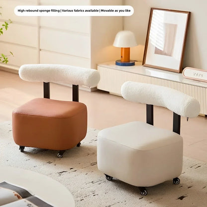 Household yo-stool simple shoe changing stool, backrest sofa pulley stool,  universal wheel rotating creative low stool