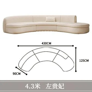 Curved sofa living room, light luxury, modern Internet celebrity hotel, beauty salon, lobby lounge area, reception of guests