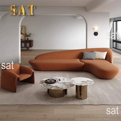 Ensemble de canapés d'angle contemporains de style irrégulier pour la maison, le bureau, le hall d'hôtel, la réception, la salle de réunion, le club-house, le bureau de vente