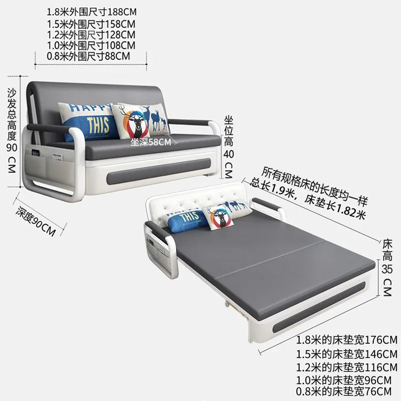 Sofa bed dual-purpose foldable single multi-functional storage small apartment living room double