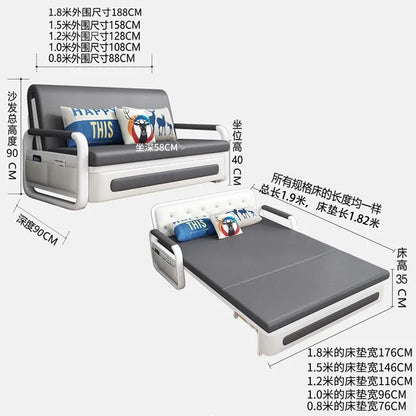 Sofa bed dual-purpose foldable single multi-functional storage small apartment living room double