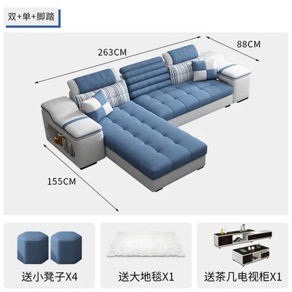 Removable and Washable Latex Free Wash Technology Fabric Sofa Combination Simple Living Room, Living Room Furniture