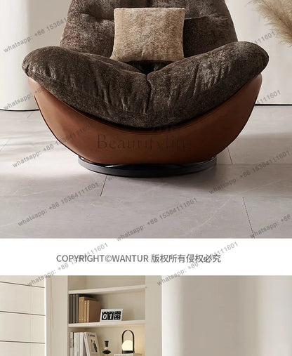 Italian minimalist lazy sofa chair modern simple living room bedroom home balcony swivel chair