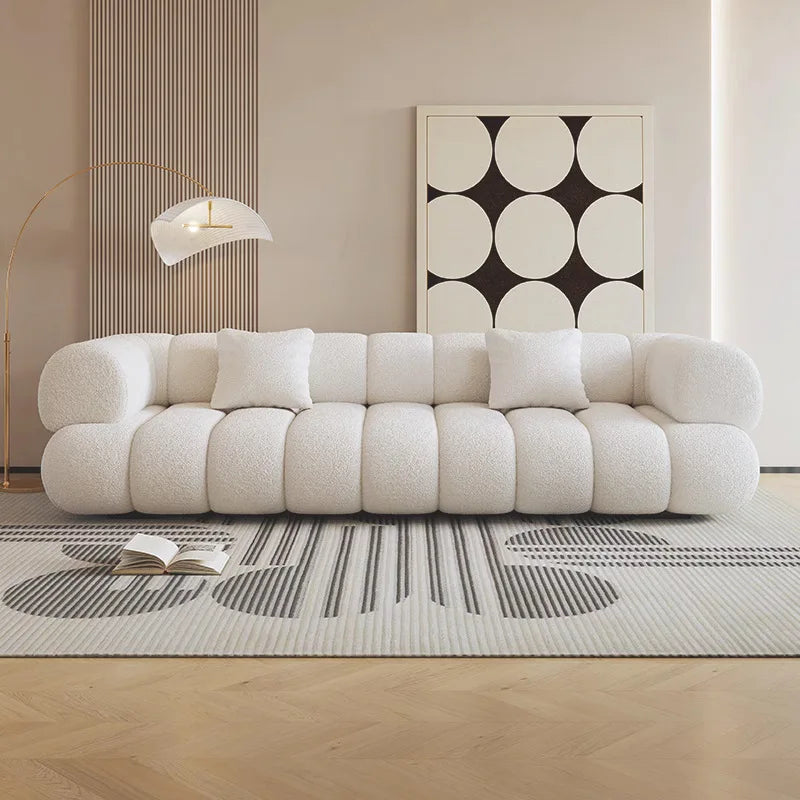 Italian Modern Style Luxury Apartment Hotel Living Room Furniture Sofa Set 3 Seater Sofa White Velvet Modern Sofa Couch