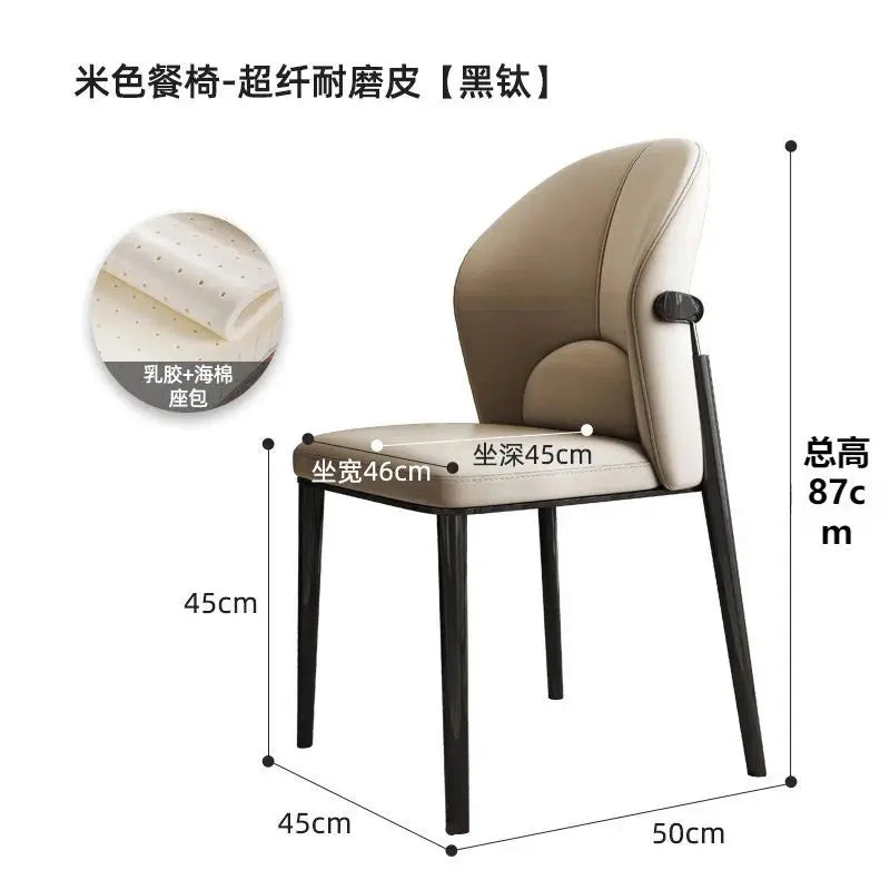 Italian Dining Chair Home Nordic Backrest Chair High-end Restaurant Stool Hotel Modern Simple Light Luxury Stainless Steel Chair