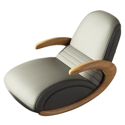 Accent Lazy Sofa Relax Armchairs Free-standing Home Lounge Balcony Furniture Modern Solid Wood Rocking Recliner Backrest Chair