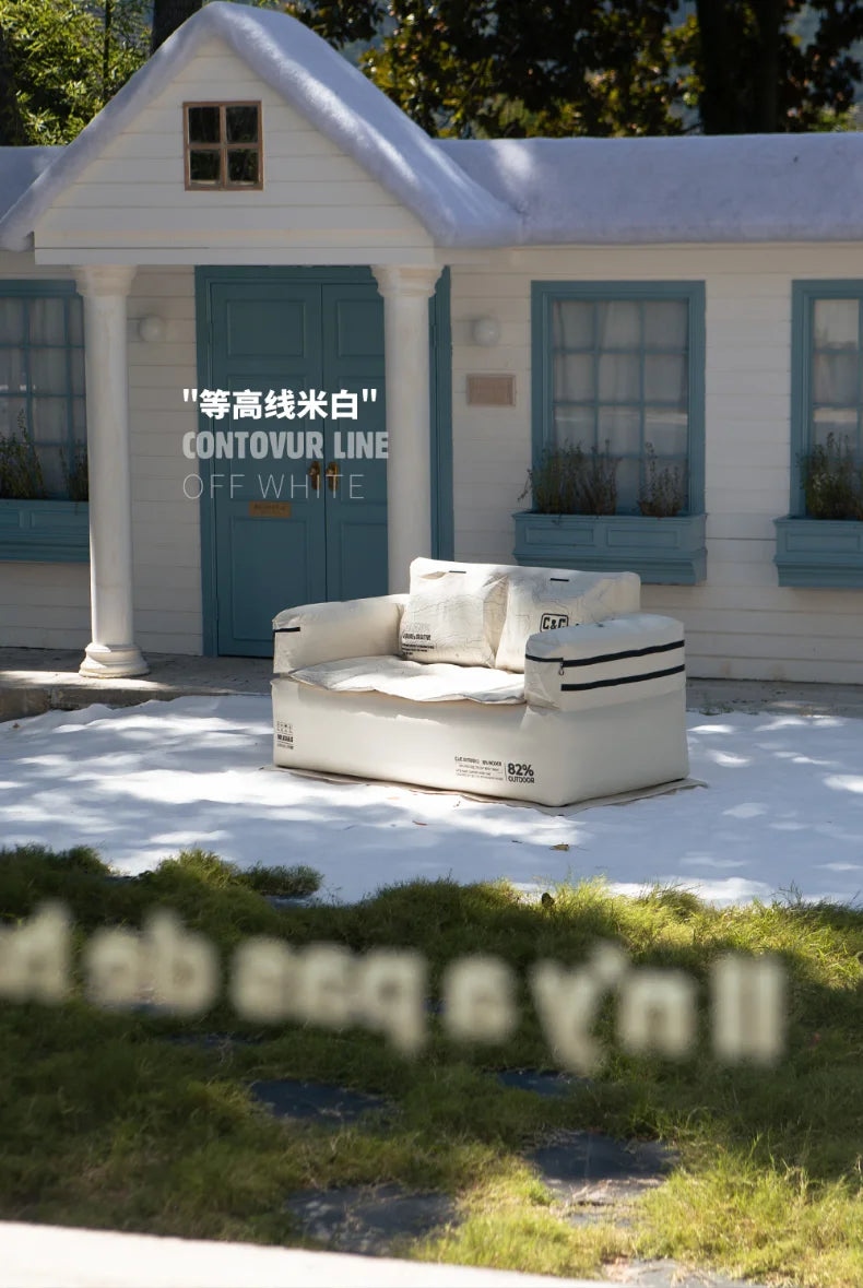 Double and Single Inflatable Sofa with Built-in Air Pump, Comfortable and Portable for Camping and Leisure Home Use