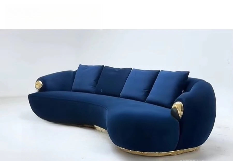 High Quality Living Room Furniture Modern Minimalist Sofa Cama Leather Large Curved Couch Sofa for Villa Sofas De Salon