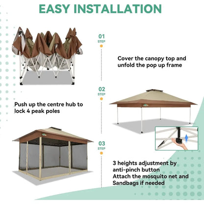 Feet Pop up Gazebo on Clearance - Outdoor pop up Canopy Tent, carpas para Patio, Shelter - Screen Tents with Portable Carry Bag