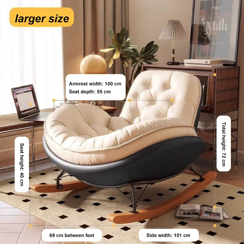 Lazy Sofa Rocking Chair Bedroom Lounge Chair Carefree Adult Living Room Single Balcony Leisure Rocking Chair Recliner Chairs