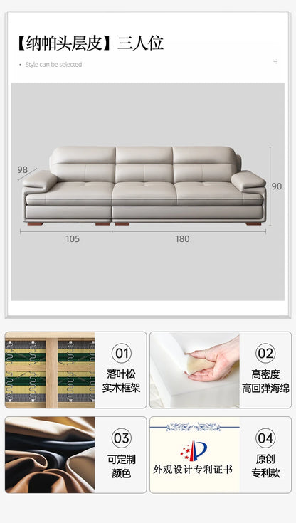 Real Minimalist Living Room Sofas Classic Sleeping Modern Lounge Sofa Leather Luxury Soft Couch Wohnzimmer Furniture For Home