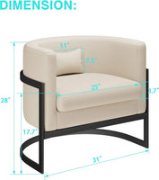 [Best Seller, Buy Now!]Premium Faux Leather Accent Chair Modern Barrel Chair Upholstered Armchair for Living Room Bedroom Single