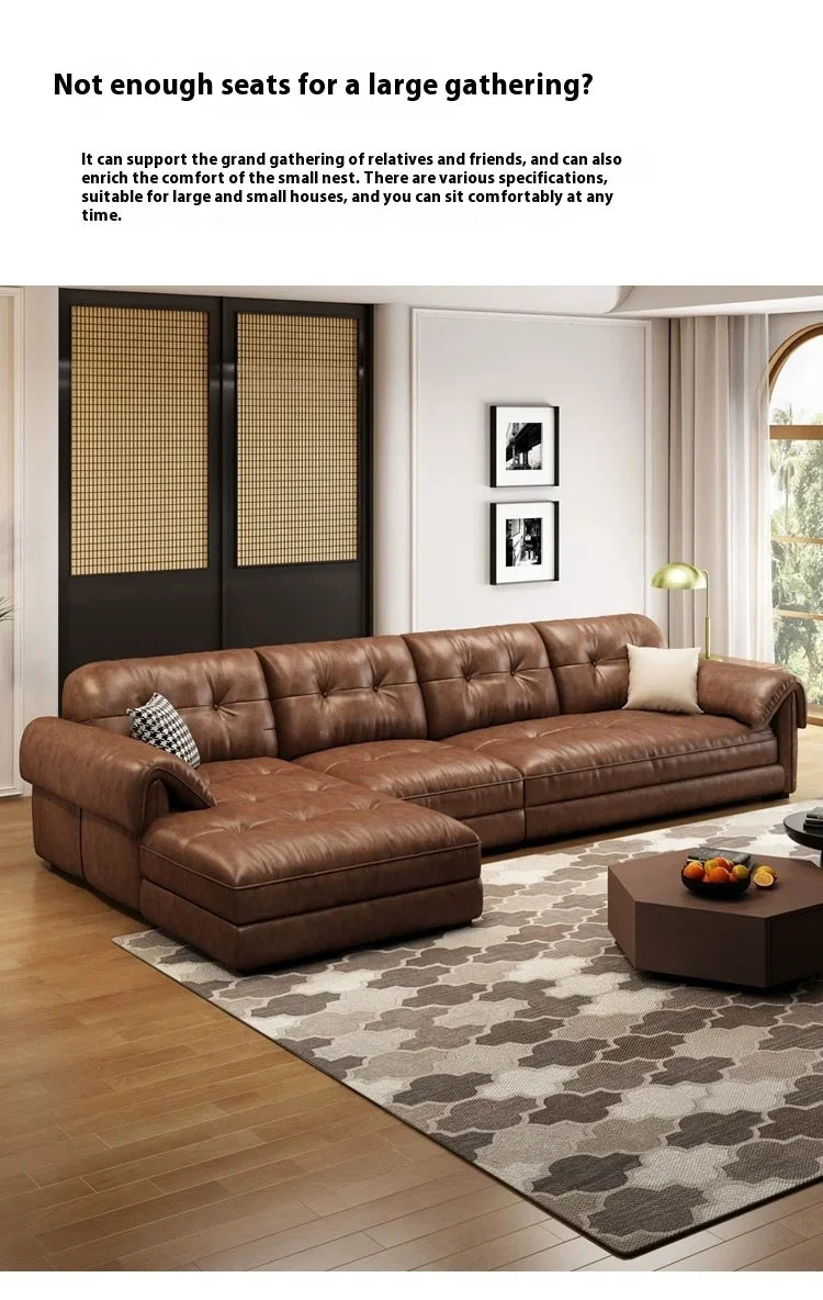 Minimalist Brown Sleep Sofa Faux Leather Designer Loveseat Lazy Sofa Couch Cloud Divano Da Soggiorno Living Room Furniture