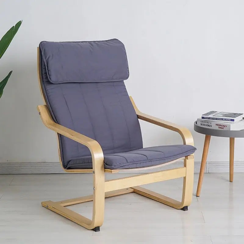 Nordic Lounge Chair - Solid Wood Armrest Recliner for Balcony & Nursery
