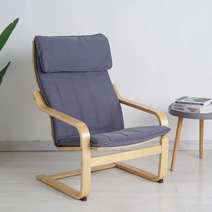 Nordic Lounge Chair - Solid Wood Armrest Recliner for Balcony & Nursery