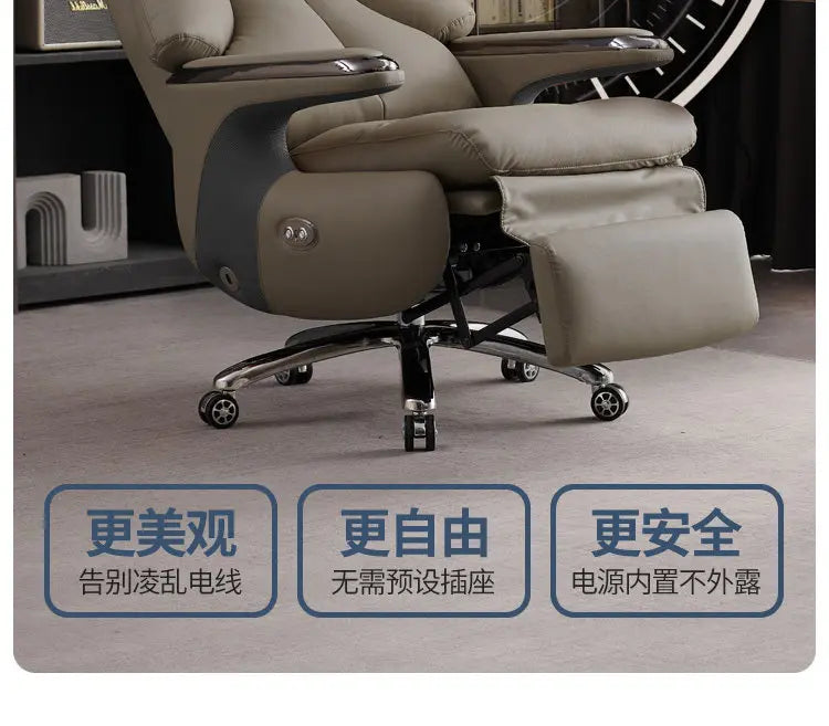 Smart Electric Executive Office Chair with Ventilation - Reclining Massage CEO Chair for Home Professional Use Furniture JT40