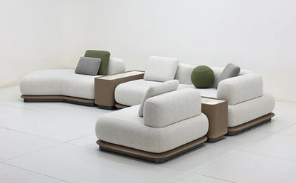 Cream curved sofa set luxury modular combined sofa