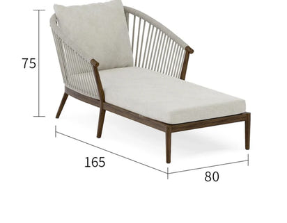 Leisure Solid Wood Outdoor Sofas Home Living Room Outdoor Balcony Rattan Sofa Chair and Coffee Table Nordic Garden Furniture Set