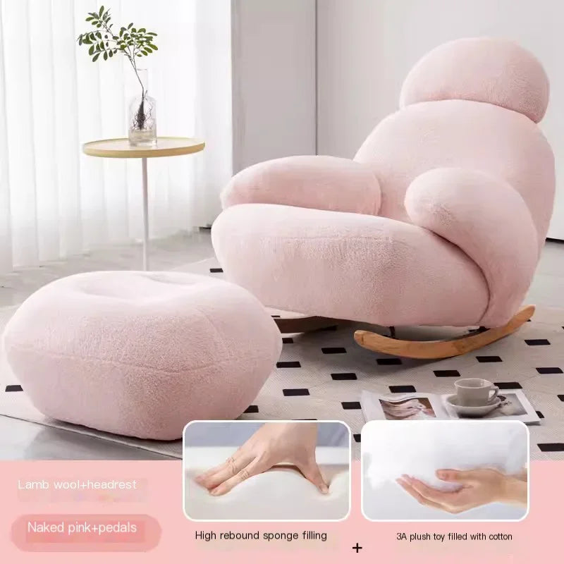 Nordic Modern Luxury Living Room Chairs Sofa  Rocking  Lounge Single Lazy Reclining Adult Bedroom Relax Magical Furniture