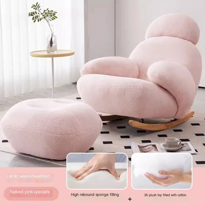 Nordic Modern Luxury Living Room Chairs Sofa  Rocking  Lounge Single Lazy Reclining Adult Bedroom Relax Magical Furniture