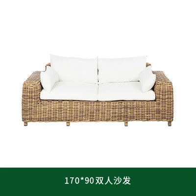 Outdoor rattan sofa  terrace leisure waterproof sunscreen balcony rattan chair outdoor villa garden combination