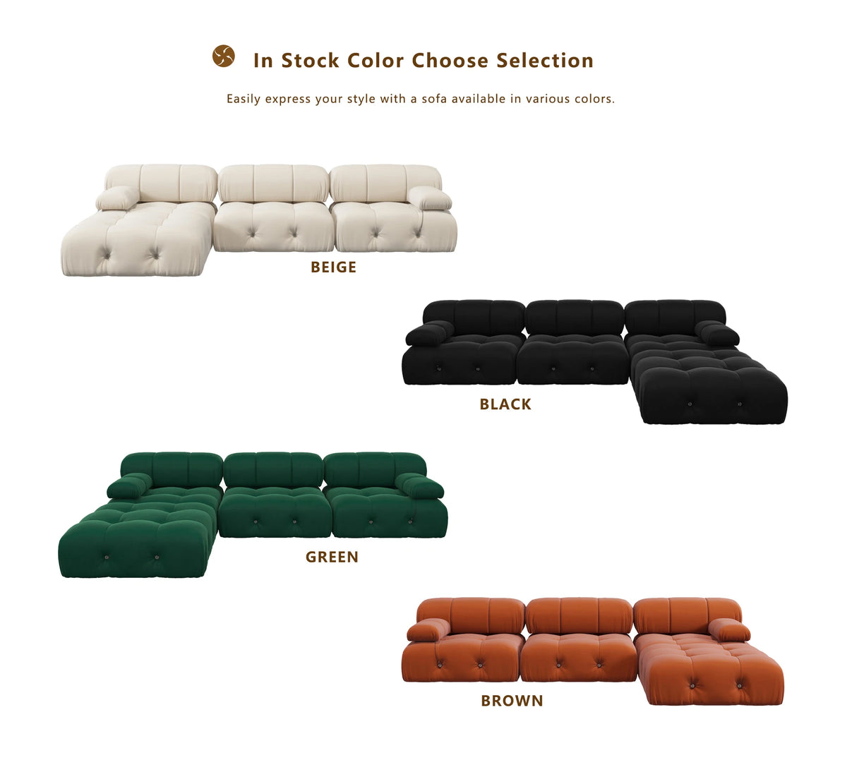Nordic L Shape Sectional Sofa With Ottoman Modular Combination Velvet Modular Sofas Long Couch