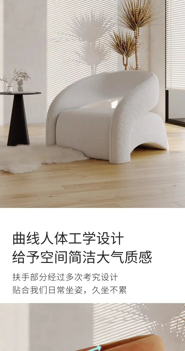 Nordic design single sofa modern minimalist light luxury living room balcony leisure tiger chair  FT