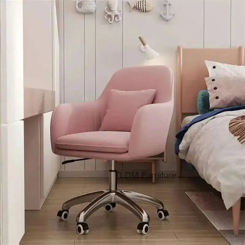 Office Lift Chairs for Modern Furniture Comfortable Back pink Swivel computer Chair Office Home Bedroom Leisure gaming chair K