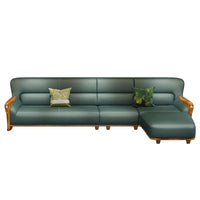 Leather sofa combination home living room corner first layer cowhide modern new Chinese furniture
