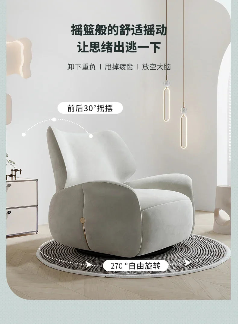 Single-Seat Sofa Stoel Stof Vrijetijdsstoel Woonkamer Licht Luxe Designer Elektrische Functionele Fauteuil