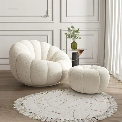 Modern Living Room Sofa Lambswool Pumpkin Sofa Chair Creative Home Balcony Swivel Lounge Chair Fitting Room Bedroom Single Sofas