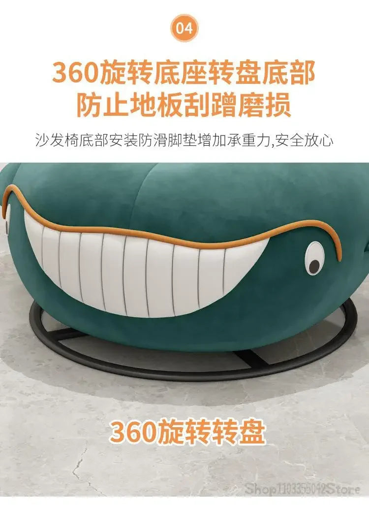 New network red rotating sofa chair animal whale lounge chair shark small apartment balcony lazy sofa