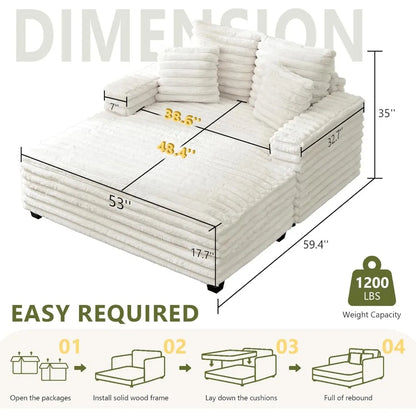 Nordic Sofabed Vacuum Compression Sofa Bed Modern Simple Lazy Sofa Bed  Thick Strip Velvet Large Sofa Bed Living Room Furniture